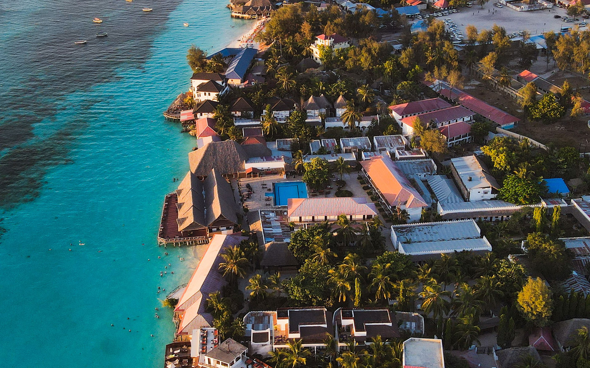 Aerial view of Nungwi in Zanzibar