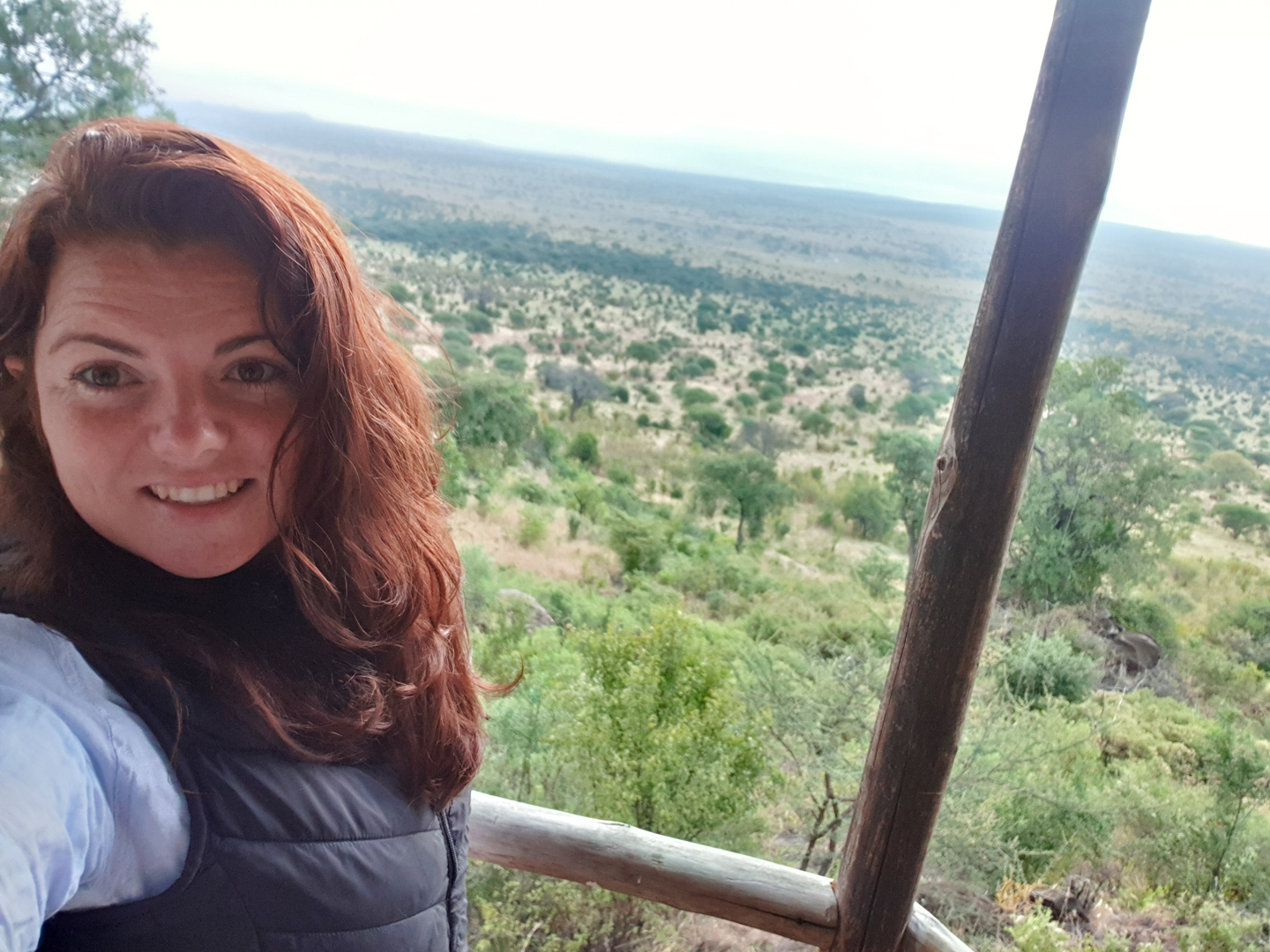 General Manager of Grand Africa Safaris, Emma Perrin, on top of the world at Lemala Mpingo Ridge in the Tarangire National Park.