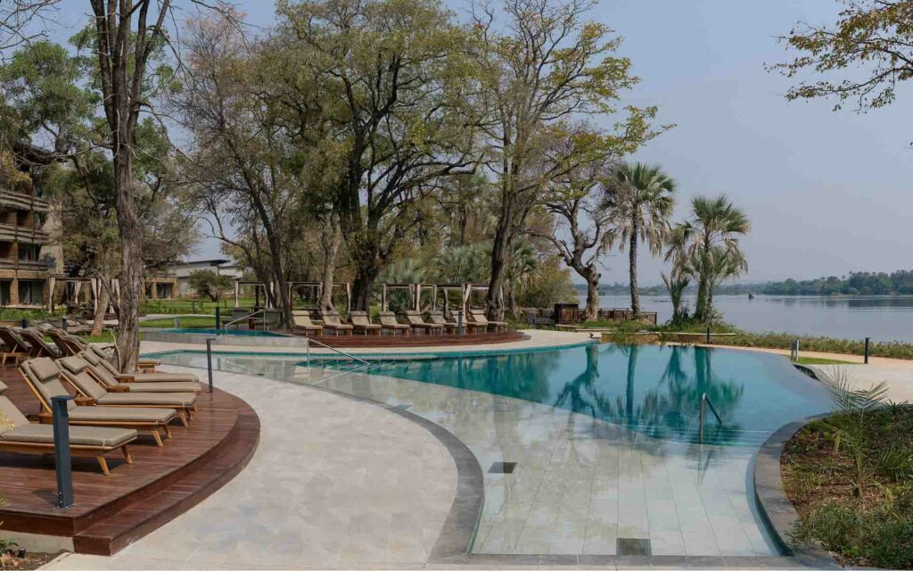 A view of the pool at the Radisson Blu Mosi-Oa-Tunya Livingstone Resort – one of the new African luxury resorts opening in 2023.