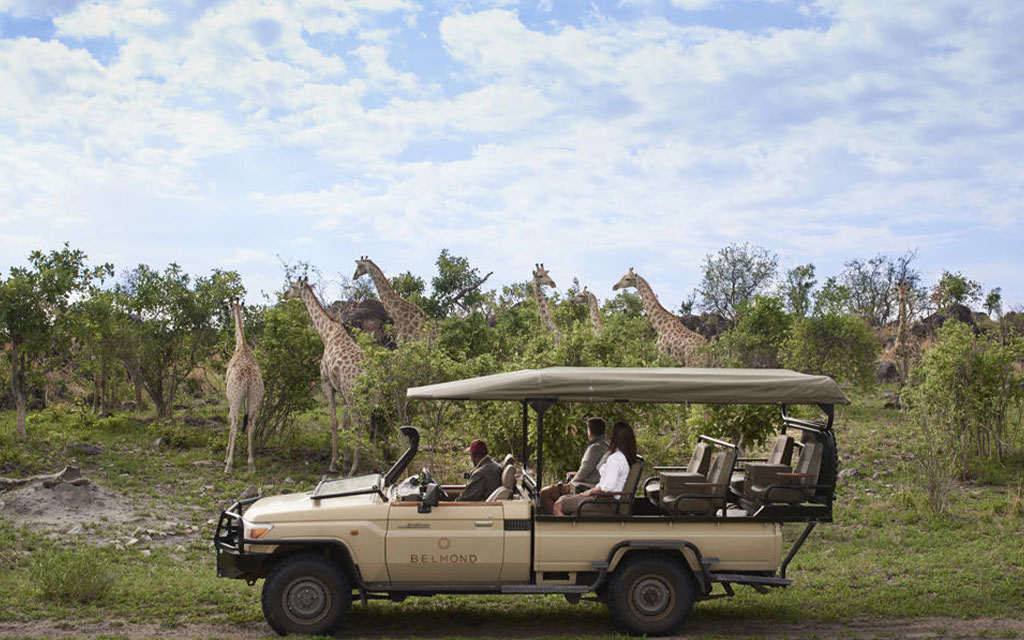 A safari vehicle from Savute Elephant Camp.